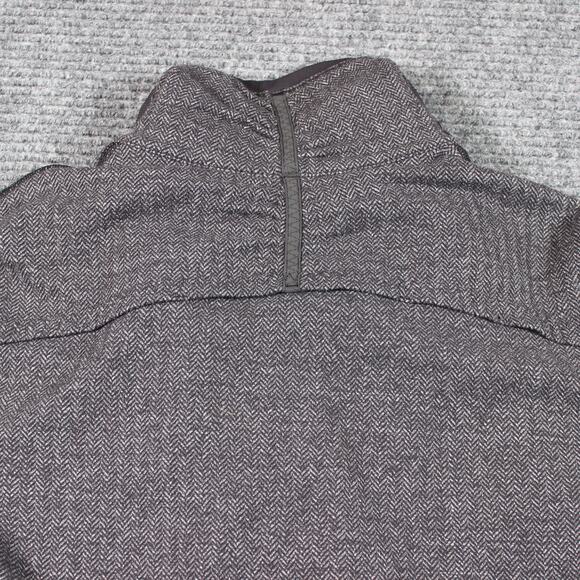 Lululemon 1/2 Zip Pullover Womens 8 Gray Herringbone Thumbholes Cuffins - Picture 5 of 10